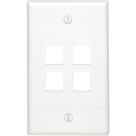 Leviton Quickport 4-Port White Flush Mount Wall Plate C42-41080-4WP